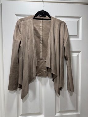 Taupe Draped Open-Front Women's Jacket